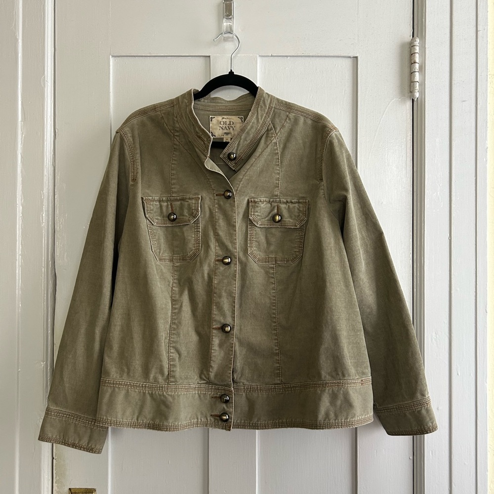 Vintage Old Navy Olive Green Women's Corduroy Jacket